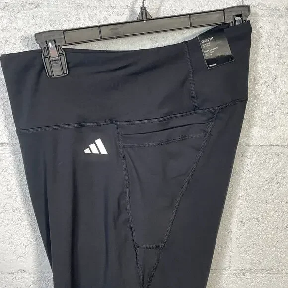 Adidas Women's Optime Plus Size 7/8 Tights Black, 3X - Picture 3 of 6